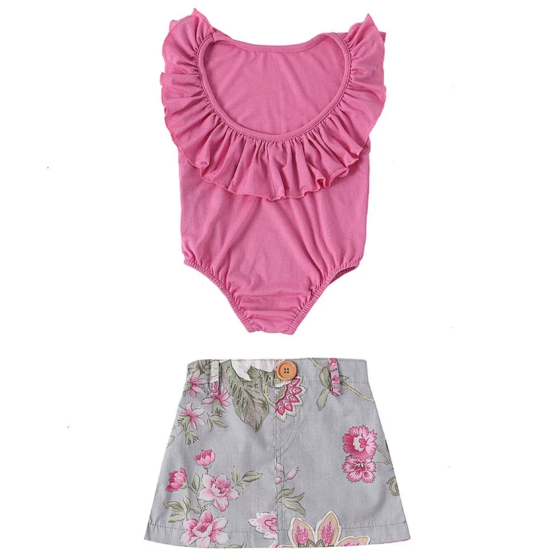 2018 new style children boutique clothing baby girls outfit match clothing set