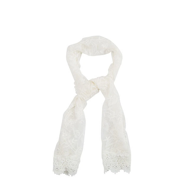 low price baby kid lace white embroidery scarf customizable