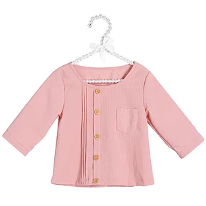 2019 Baby Girls Clothes 2Pcs Sets Summer  Pink Top With Buttons & Short TKids Outfit Baby Clothing Sets
