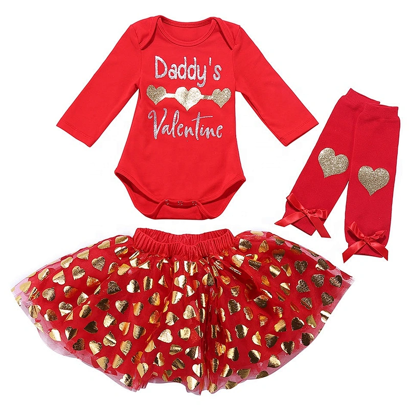Latest New Design 3 Pieces Dress Set for Infant and Toddler Spring and Autumn Wearing