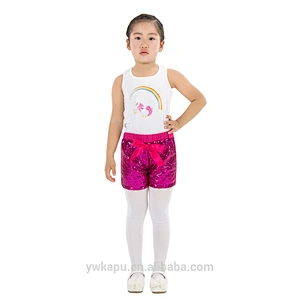 Hot sale tank top match sequin short little girls unicorn boutique outfit