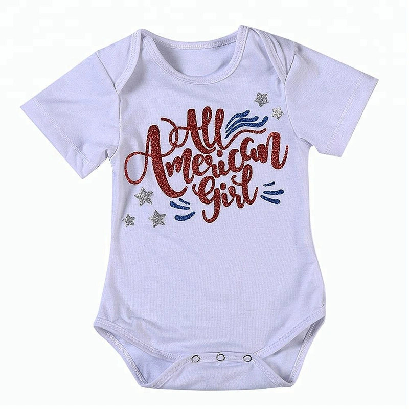 Baby Clothes Romper Wholesale Bodysuit Cotton Baby Onesie With 4th Of July Printed