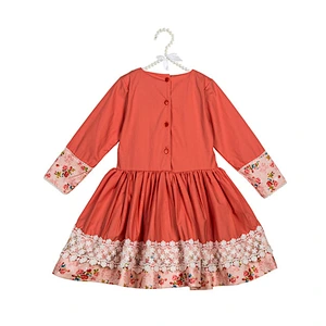 Factory prices knee length flower baby girls evening dresses color mixing