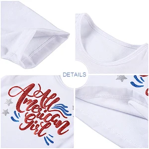 2019 Hot selling Girl 4th of July T-Shirt Baby Girl  Cotton Top Clothing Sweet Baby t-shirt