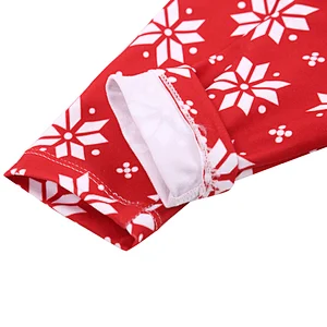 2018 Fall Fancy Snow Flake Print Kids Girls Red T Shirt