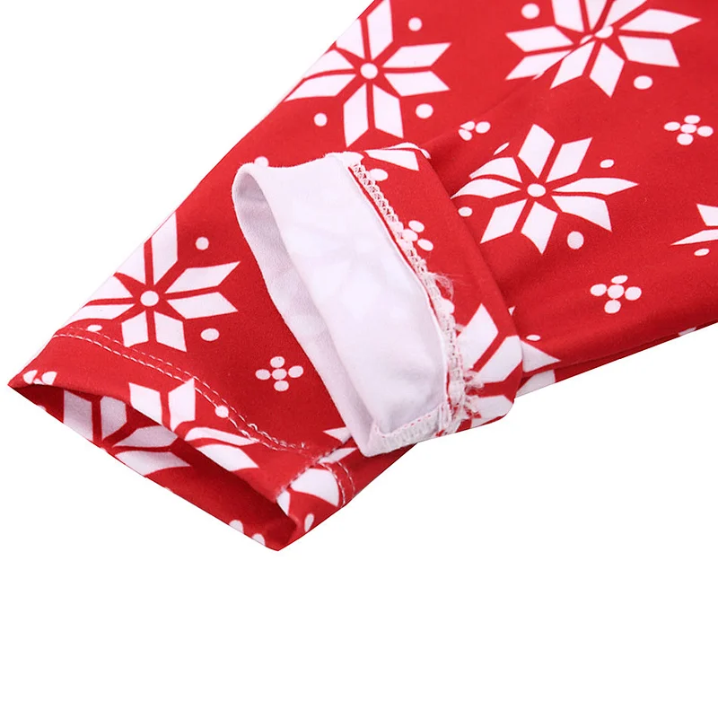 2018 Fall Fancy Snow Flake Print Kids Girls Red T Shirt