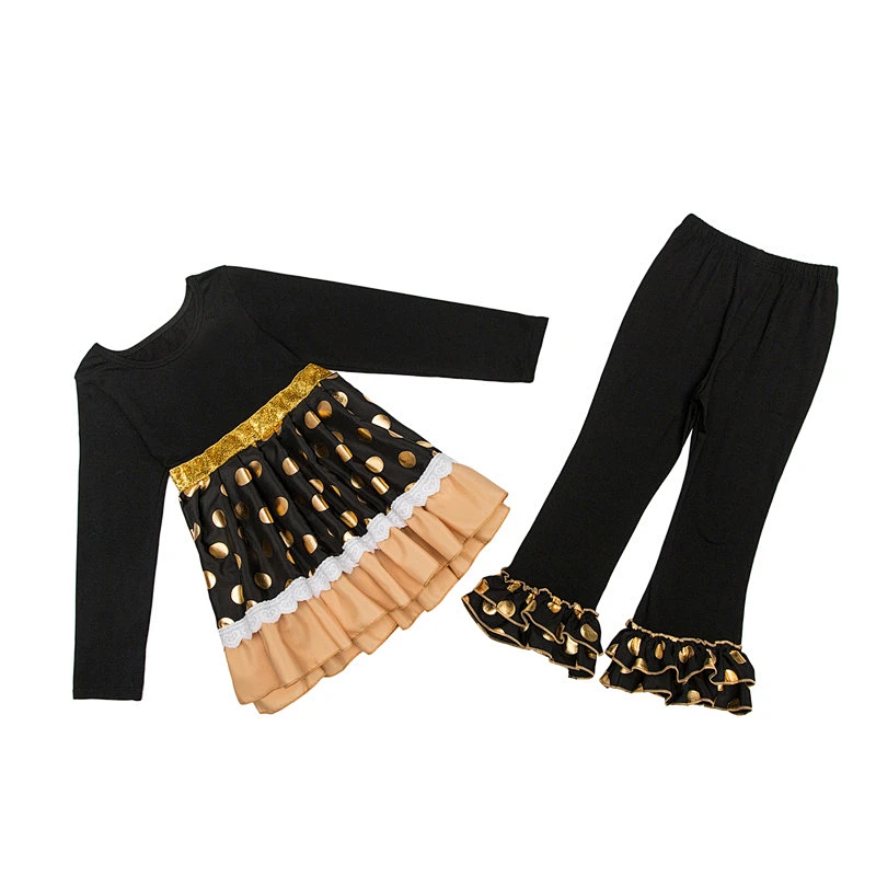 2018 Hot Sale Yiwu Kapu Garment Factory Girls Boutique Clothing Girl Giggle Moon Remake Outfits Set For Kid