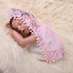 Wholesale Newborn baby lace wraps cloth  knit photography posing props