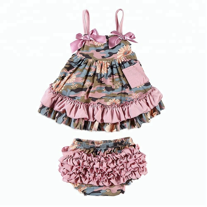 New Product Little Girl Clothing Baby Swing Top Set Breathable Summer Baby Kids Clothes