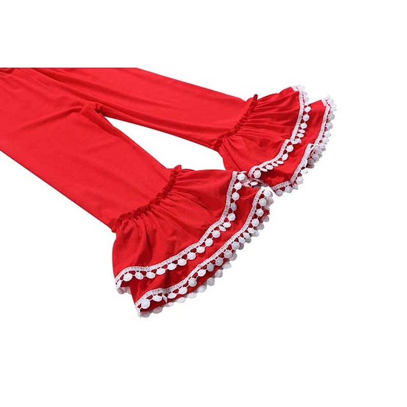 Pretty Pompoms Design Solid Red Christmas Outfits