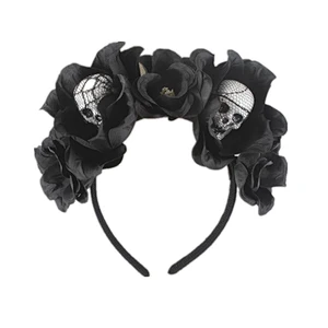 Funny  Halloween Orange Rose Gauze Skull Party Baby kids Headband