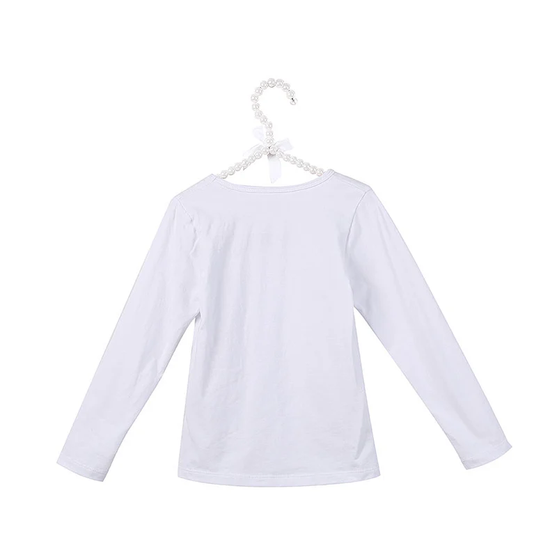 Wholesale Girls Long Sleeve Solid Red Cotton T Shirt