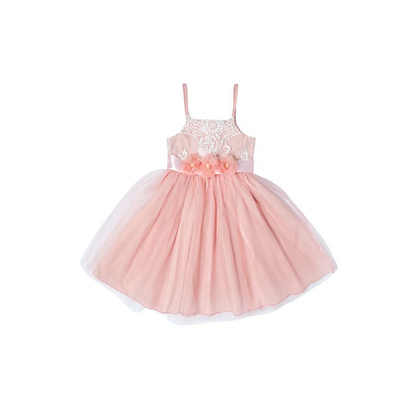 White Lace Wholesale Summer Kids Frock Dress Cute Baby Girls Birthday Party Princess Dresses