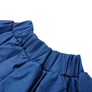 Wholesale Hot Sale Kid Elastic Waist  Skirt Baby Girl Denim Pompoms Skirts