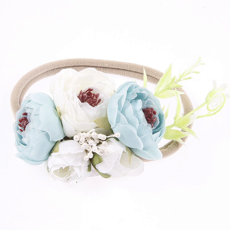 Handmade Nylon Baby Girl Headband with Flower