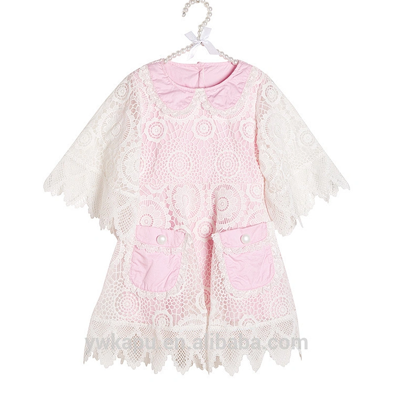 Girls Party Dress Lace Covered Cotton Party Dress For Spring Children Frocks Designs