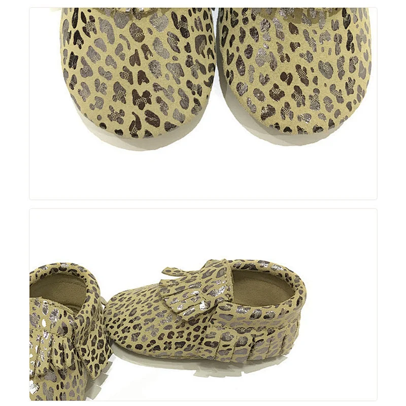 2019 Popular Newborn  Leather Baby Shoes Tassel  Leopard Toddler Shoes For Baby