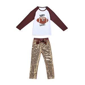 Lovely Football Pattern Autumn Children's Boutique Clothing Set