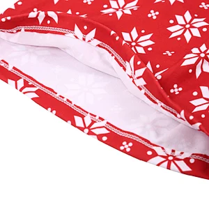 2018 Fall Fancy Snow Flake Print Kids Girls Red T Shirt
