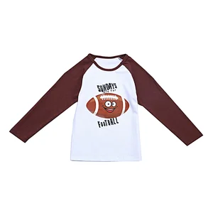 Children Boys Cute Football Print Cotton Long Sleeve T Shirt