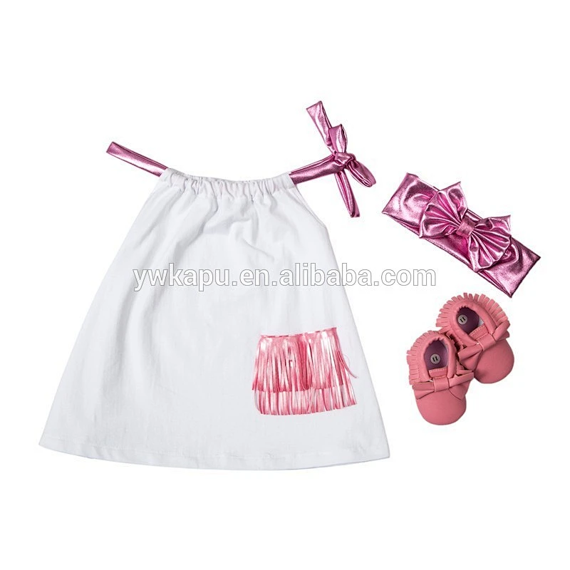 2018 baby cotton fancy frock design 1-6 years old baby girl pillow case dress sets