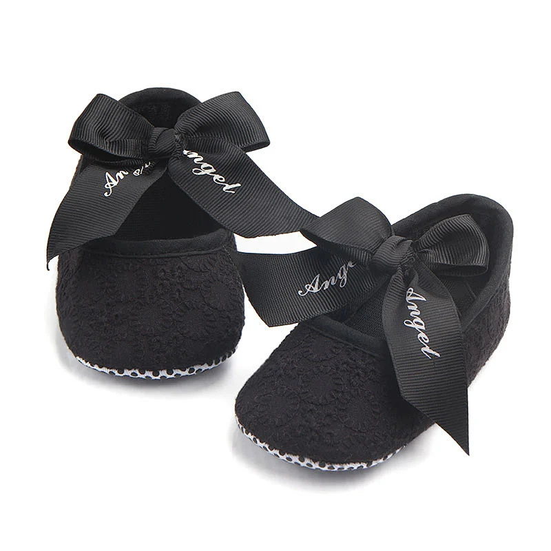Wholesale Manufacture Newborn Cotton Baby Girl  Shoes Bow Princess Toddler Shoes