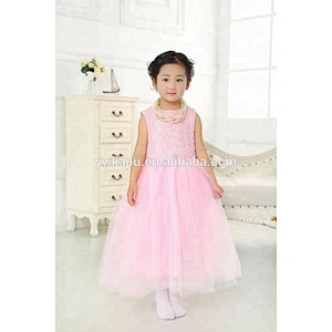 Latest design white girls' princess summer wear kids boutique flower girl lace dress for wedding
