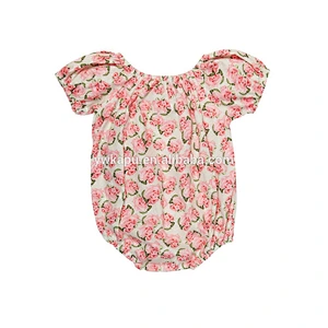 Newborn Baby Clothes Summer Baby Girls Vintage Floral Baby Girls Infant Toddlers Clothing Lace Romper