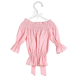 2019 Fashion Wholesale Baby Girl Summer Clothes Kid Bow Knot Smocking Children Top For Girl