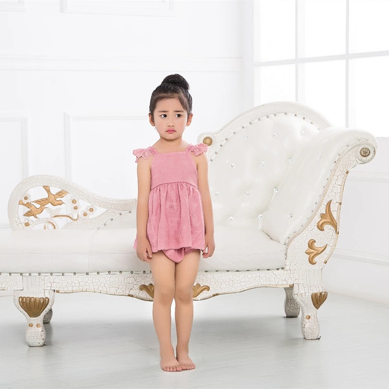 Cute and lovely fashion style high-quality cotton summer lace little princess swing set
