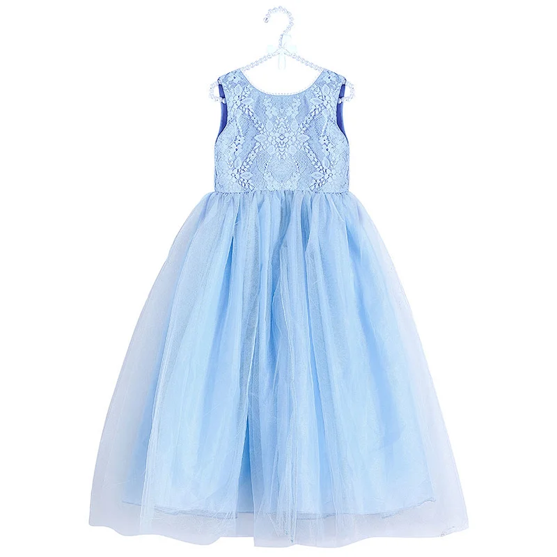 Manufacturer wholesale kids clothes fancy flower girl sleeveless dress
