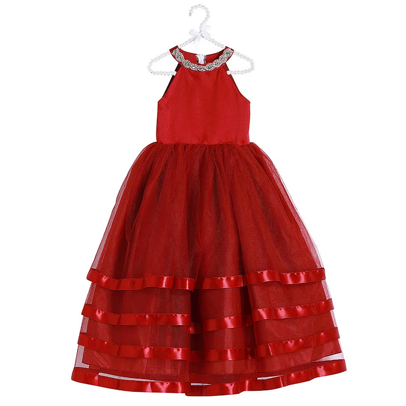 Elegant Girl Gown Tulle Shiny Sequined Baby Green Lace Sleeveless  Wedding Dress For Kids