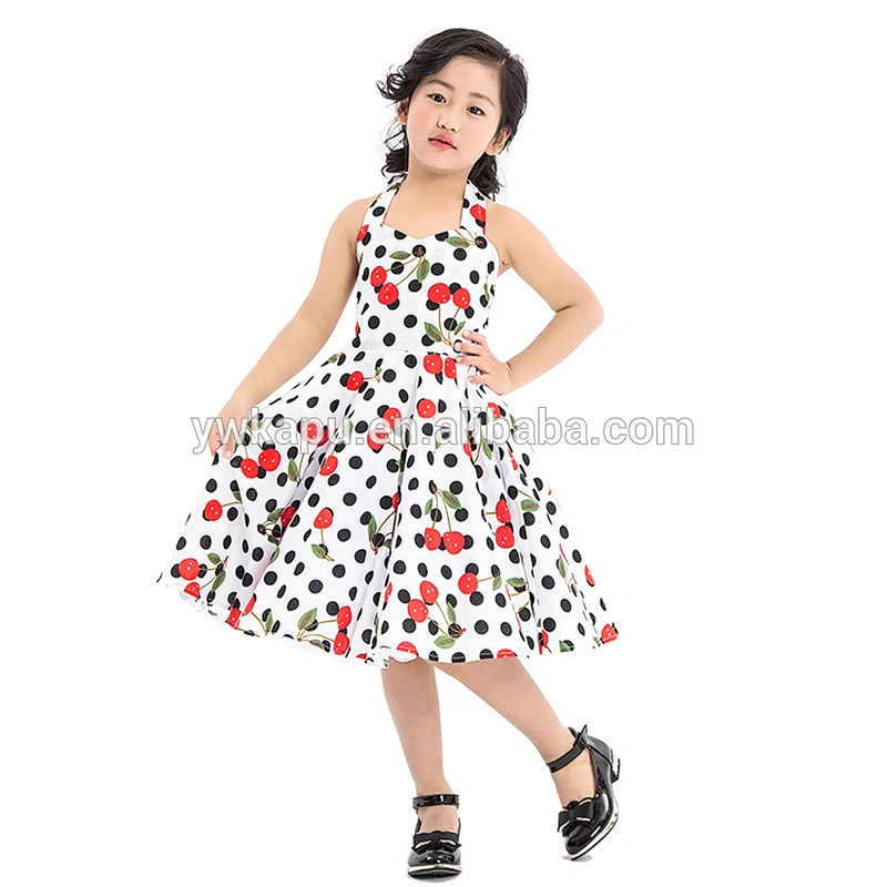 Children fancy vintage floral girl dresses little girls cotton summer dresses