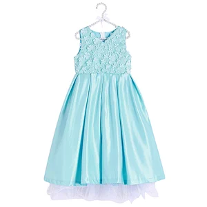 New design kids clothing elegant light purple flower girl dress lace princess dress