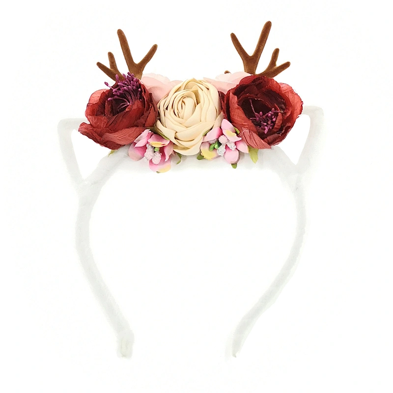 Wholesale Petti Flower Christmas Antlers Pinecone Baby girl headbands