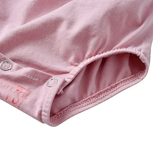 KAPU plain solid color infant bonds new born baby girl button rompers onesie
