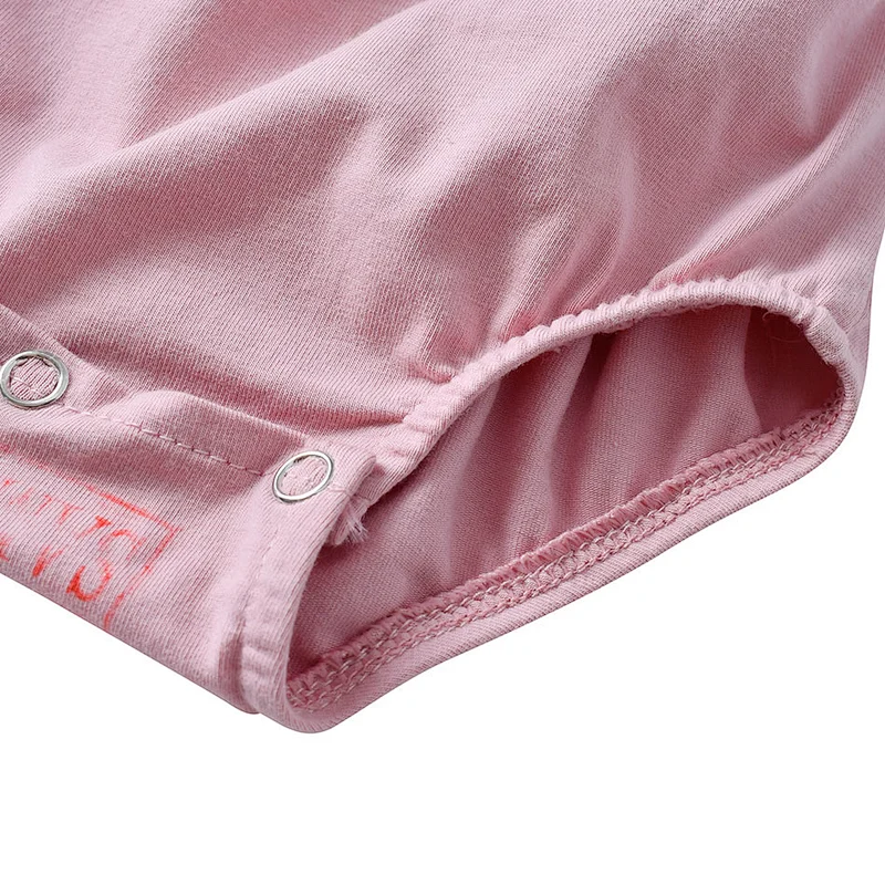 KAPU plain solid color infant bonds new born baby girl button rompers onesie