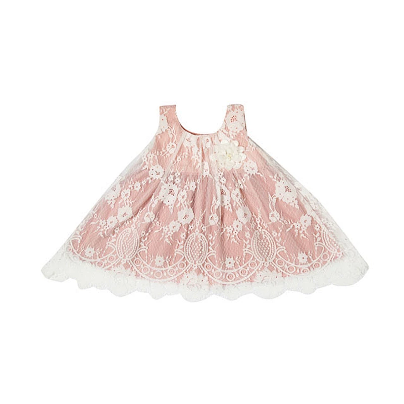 Little Princess Elegant Dress Slim Stretch Tunic Printing Embroidery Child Wear Dress Of Party For Girls