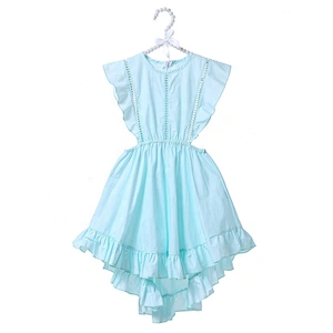 Factory Selling Cheap Plain White Flower Girls Cotton Dress for Baby Girls