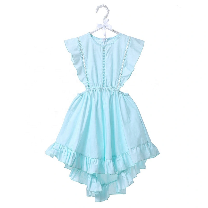 Factory Selling Cheap Plain White Flower Girls Cotton Dress for Baby Girls