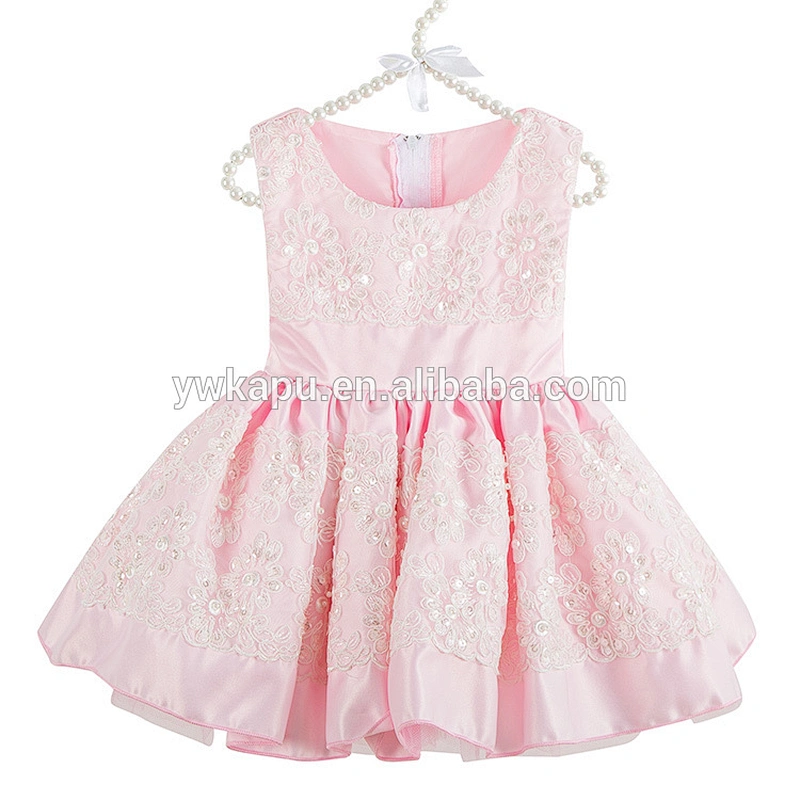 2018 Summer vintage chiffon children frocks lace designs birthday dress for baby girl