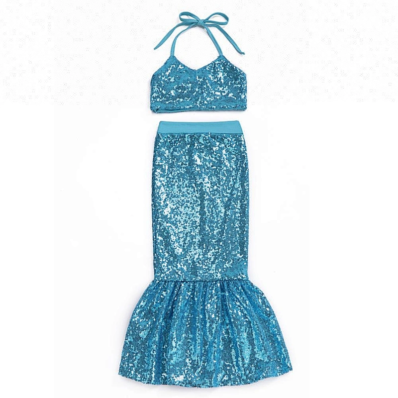 2018 Latest Design Baby Girls Swimwear Bikini Set Sequin Clothing Wholesale Mermaid Outfit