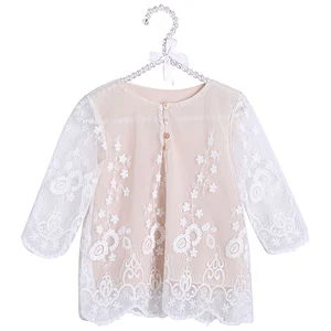 2019 New Design  Whosale Children Spring Dress Pink  Lace Princess Party  Top  For  Girl