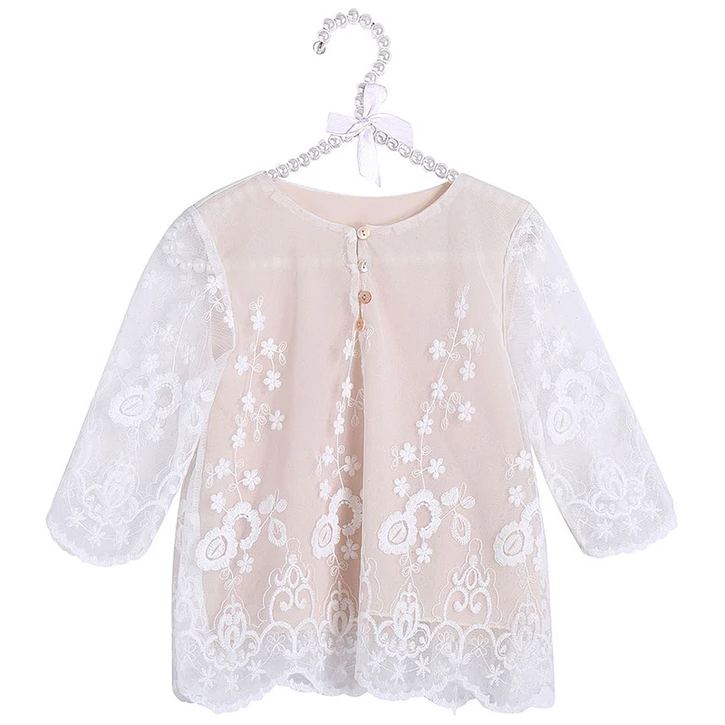 2019 New Design  Whosale Children Spring Dress Pink  Lace Princess Party  Top  For  Girl