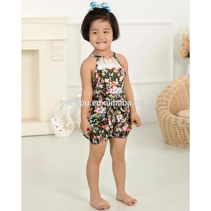 Wholesale newborn baby clothing organic cotton floral rompers and jumpsuits baby outfit
