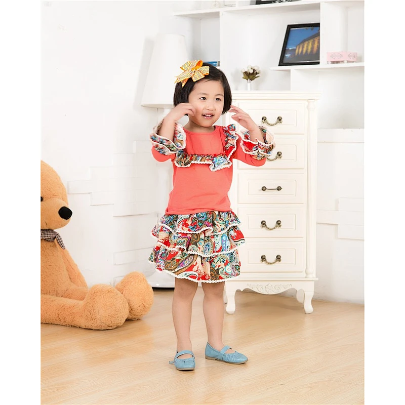 Wholesale baby clothes cotton frock designs baby girls' clothing set