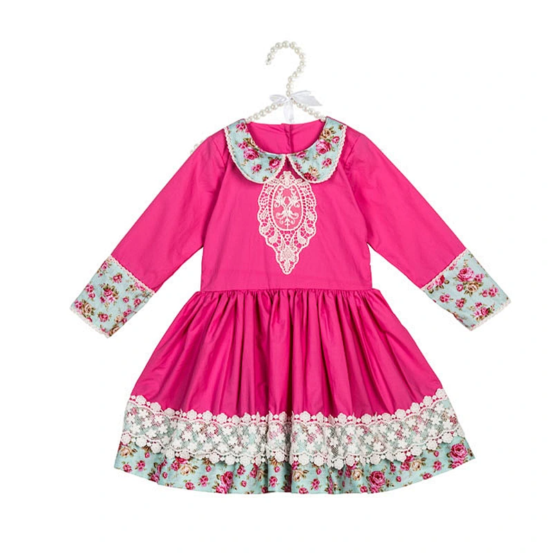 Factory prices knee length flower baby girls evening dresses color mixing