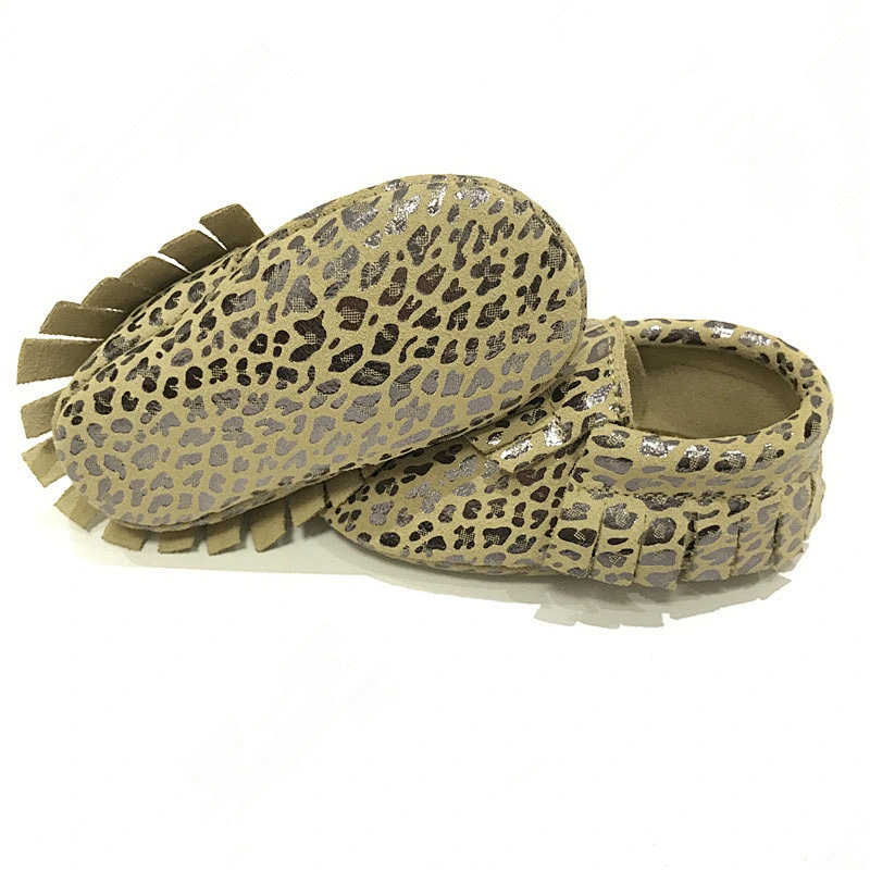 2019 Popular Newborn  Leather Baby Shoes Tassel  Leopard Toddler Shoes For Baby