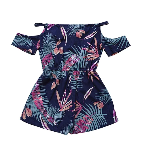 KAPU Polyester Solid soft baby grow cotton short sleeves baby flower romper costume