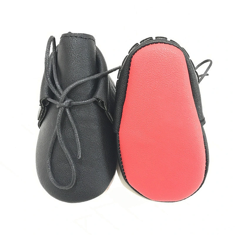 Wholesale Hot Sale Casual  Soft Sole Leather Baby Shoes White  Lace-up Tassel Toddler Shoes For Girl